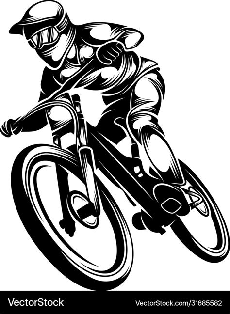 Mountain bike downhill logo downhill players Vector Image