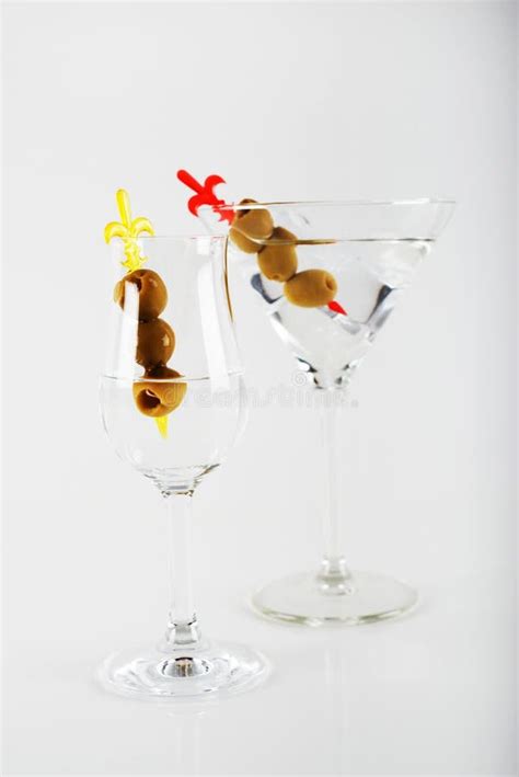 Gin with Vermouth in a Glass on a White Background, Classic Stock Image ...