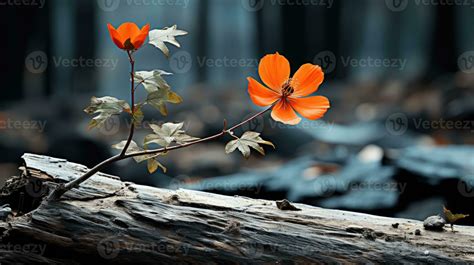 lonely blue flower forest peaceful landscape freedom scene beautiful ...