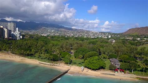 Beautiful Aerial View Of Waikiki Beach With Stock Footage SBV-327188563 ...