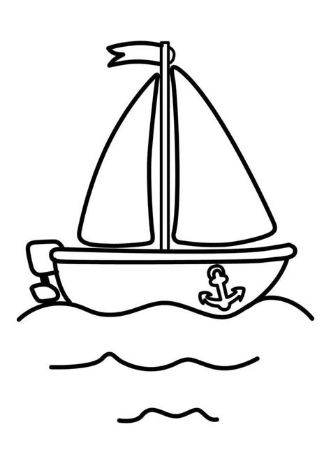 Sailboat to Color Coloring Page - Free Printable Coloring Pages for Kids