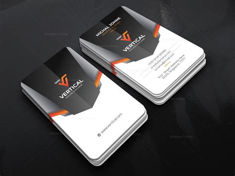 Vertical Company Business Card Design Template - Graphic Templates