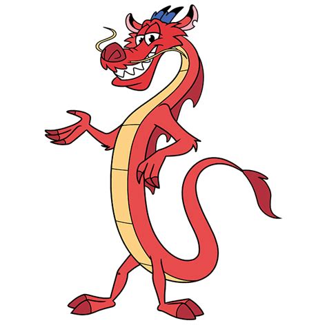 How to Draw Mushu from Mulan - Really Easy Drawing Tutorial