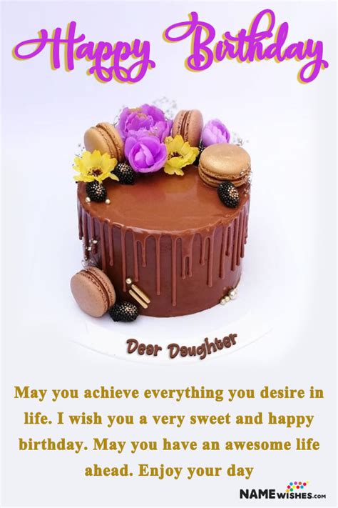 Unique Birthday Cakes And Wishes For Dear Daughter Free Download Online