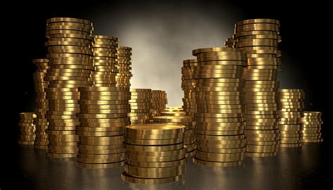 Gold Coin Stacks Digital Art by Allan Swart