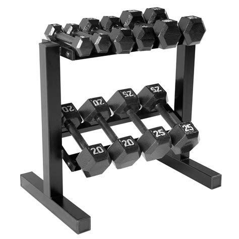 Amazon.com : CAP Barbell Hex Dumbbell Set with Rack, 150 lb/Medium ...