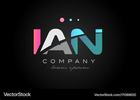 Ian i a n three letter logo icon design Royalty Free Vector