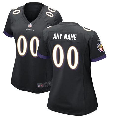 Women's Baltimore Ravens Black Custom Game Jersey - jerseys2021