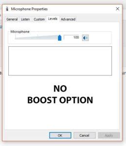 No Microphone Boost Option Windows 10 - freegen