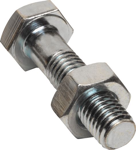 Stainless Steel Fasteners: Hex Bolt PNG Image