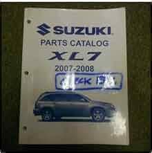 2007 2008 SUZUKI XL7 XL 7 Parts Catalog Shop Manual OEM BOOK 07 08 ...