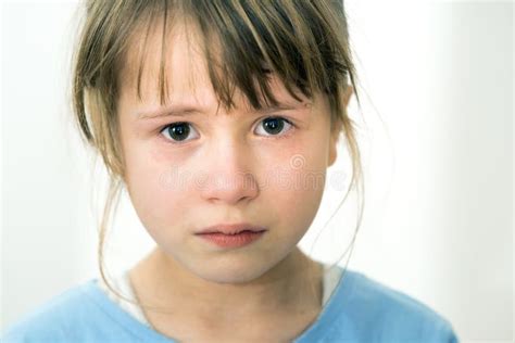 Closeup Portrait of Sad Crying Child Girl Stock Photo - Image of ...