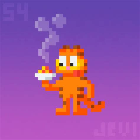 Daily Pixel Art 054 | Garfield by Jevi93 on DeviantArt