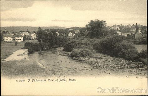 View of Town Athol, MA Postcard