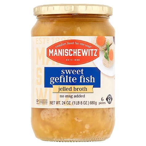 Manischewitz Sweet Gefilte Fish Jelled Broth, 6 count, 24 oz - Fairway