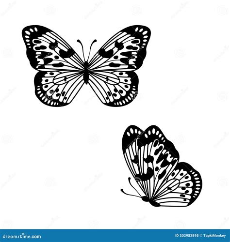 Monarch Butterfly Vector, Silhouette Decorative Outline Ornament ...