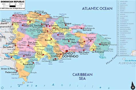 The Map Of Dominican Republic | Map of Atlantic Ocean Area