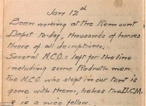 WWI soldier's diary reveals trench truce for day of name calling over ...