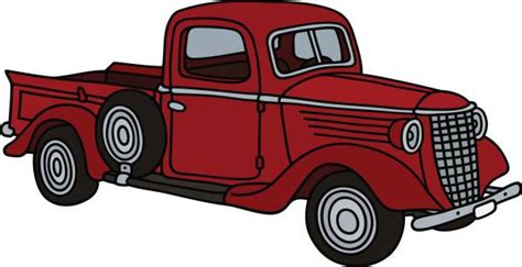 Best Vintage Red Pick Up Illustrations, Royalty-Free Vector Graphics ...