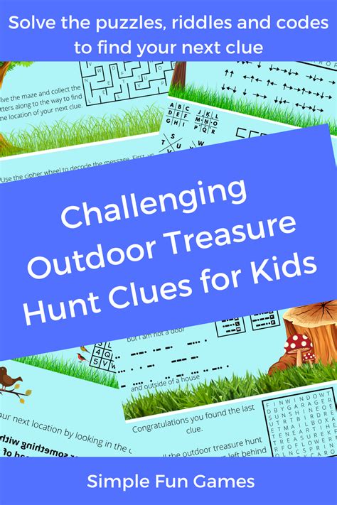 Printable outdoor treasure hunt perfect for age 8-13. Your kids will ...