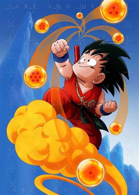 'Son goku kid nimbus Dragon Ball' Metal Print by ArtandDesignI in 2021 ...