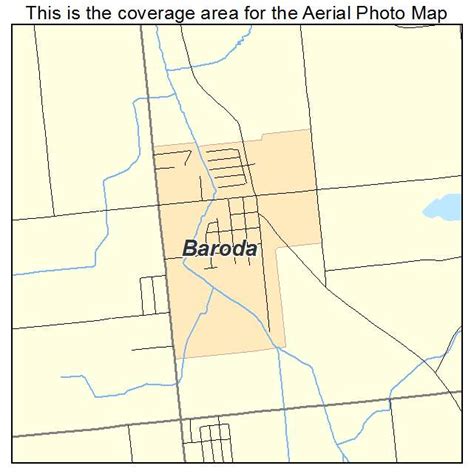 Aerial Photography Map of Baroda, MI Michigan