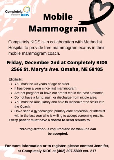 Mobile Mammogram – Free Testing Available – Lift Up Sarpy County 2022