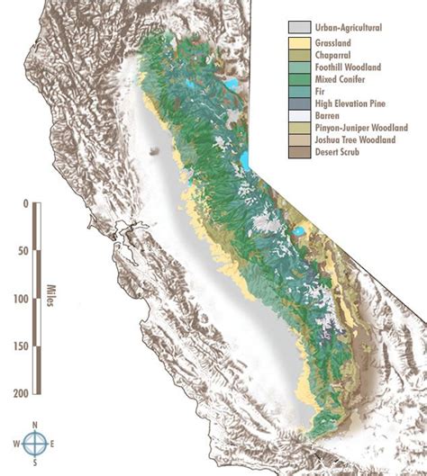 Map of the Sierra Nevada mountains in California, USA. Many photos on ...