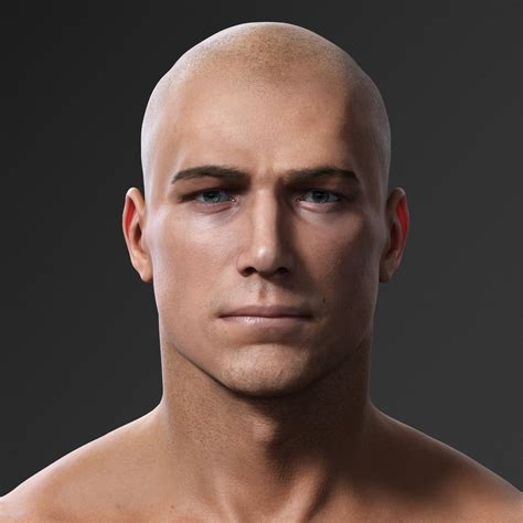 photorealistic male body realistic head model | Male body, Character ...