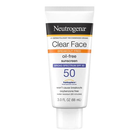 Neutrogena Clear Face Liquid Lotion Sunscreen with SPF 50, 3 fl. oz ...