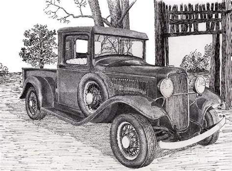 1934 Ford coupe drawings