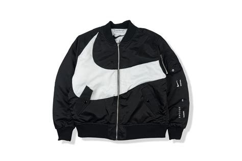 Nike MA-1 Reversible Big Swoosh Black White Bomber Jacket - GLAB.VN