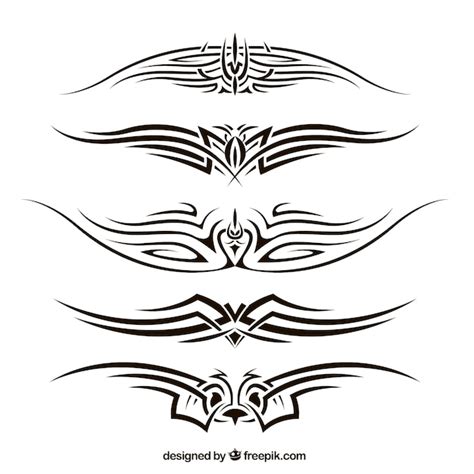 Free Vector | Pack of tribal tattoos