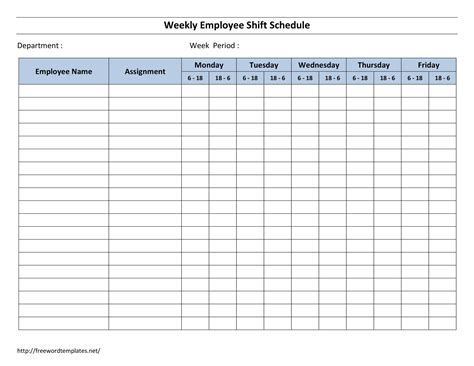 12 Hour Shift Calendar Templates