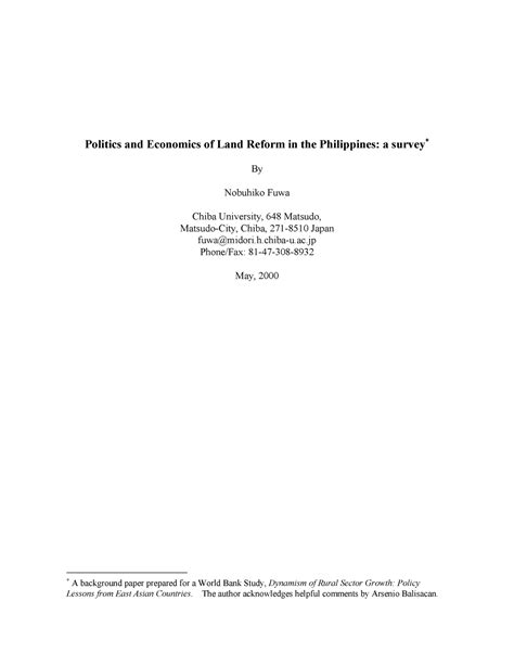 Agrarian Reform Agrarian Reform Agrarian Reform - Politics and ...