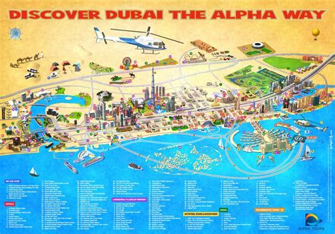 UAE Dubai Metro City Streets Hotels Airport Travel Map Info: Complete ...