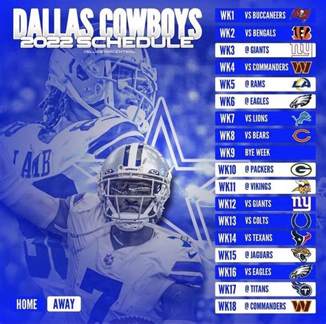 Dallas Cowboys 2023 Printable Schedule