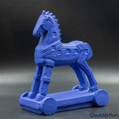 The Trojan Horse, Greek Mythology Blue Horse Pop Art Sculpture, Trojan ...