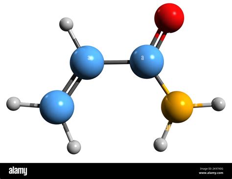 3D image of Acrylamide skeletal formula - molecular chemical structure ...