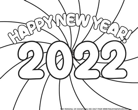 Happy New Year Coloring Pages for 2023 - Fun Loving Families | New year ...