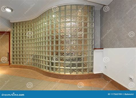 Glass Cube Wall stock image. Image of glass, empty, interior - 117565709