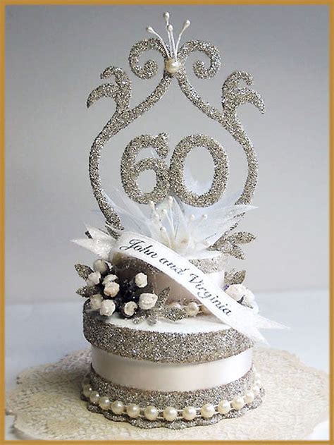 60th Wedding Anniversary Cake Topper | Wedding anniversary cakes, 60 ...