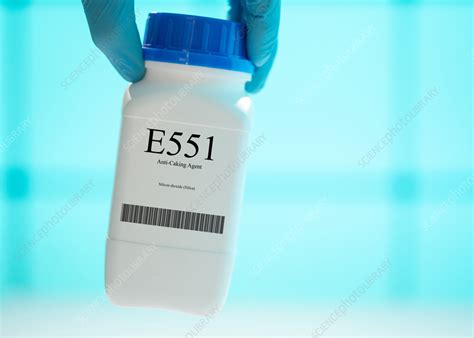 Container of the food additive E551 - Stock Image - F036/8798 - Science ...