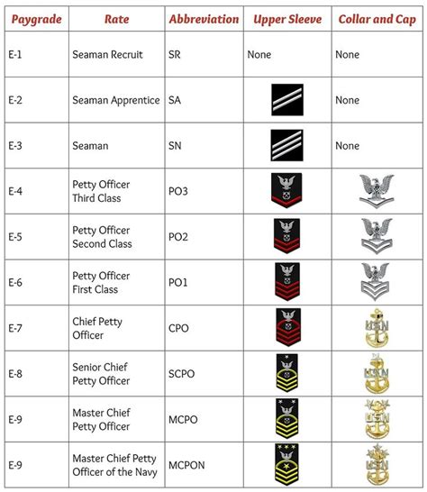 Rate, Ranks, and Insignias | Naval Services FamilyLine