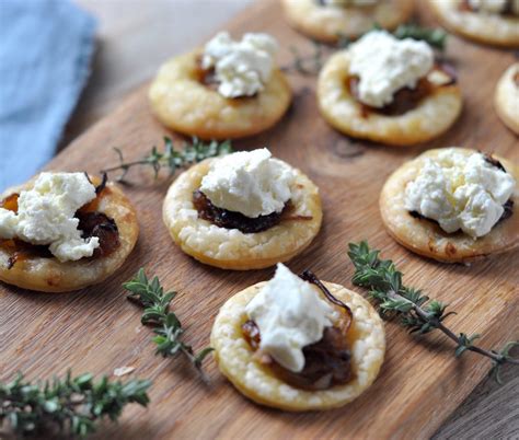 Caramelised onion and goats’ cheese tarts