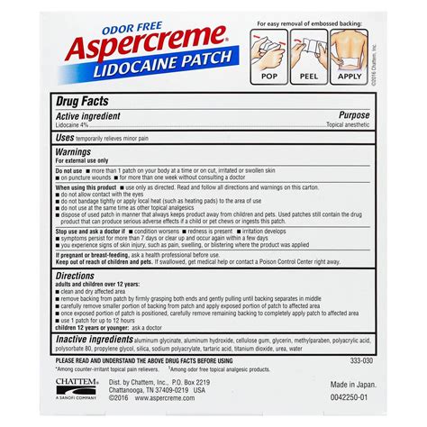 Aspercreme with 4% Lidocaine Patch, 5 ct. | FSAstore.com