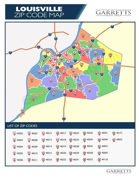 Map of Louisville zip codes - Louisville map with zip codes (Kentucky USA)