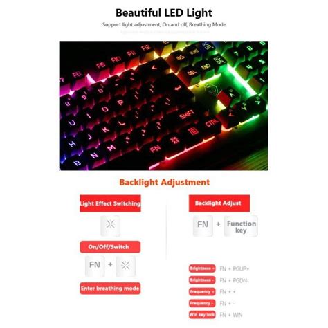 Membrane Gaming Keyboard Gaming Mouse Membrane Feeling RGB LED Backlit ...