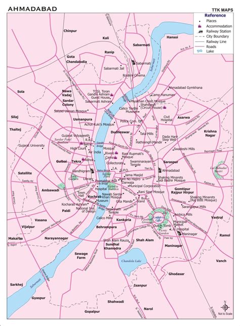 Ahmadabad City Map, City Map of Ahmadabad with important places ...