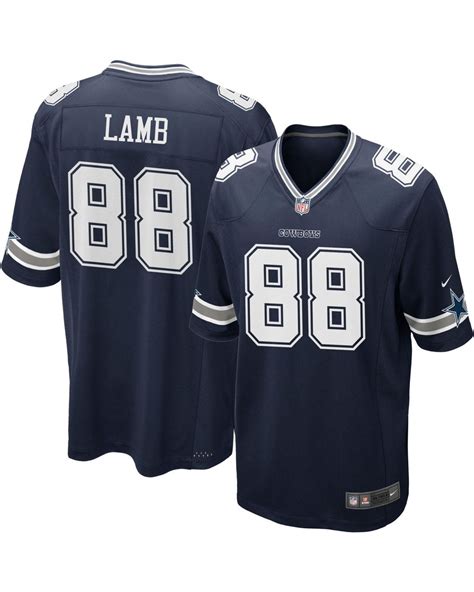 Nike Satin Dallas Cowboys Ceedee Lamb #88 Navy Game Jersey in Blue for ...